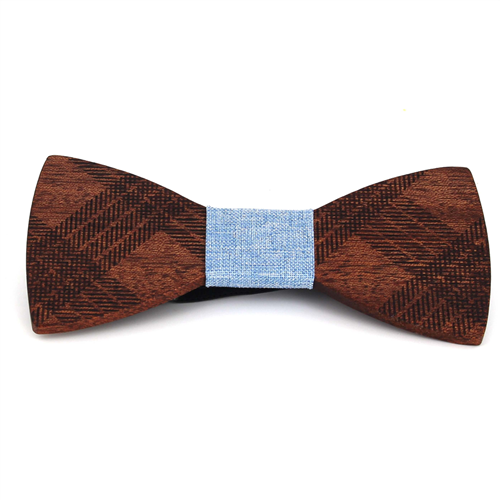 Plaid Wooden Bow Tie