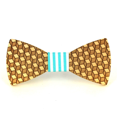 Wooden Cube Bow Tie