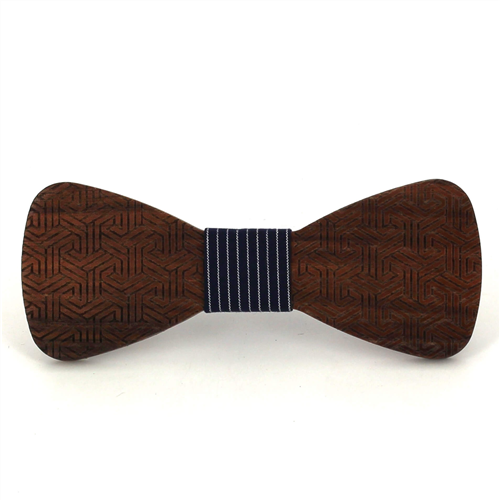 Geometric Pattern Wooden Bow Tie