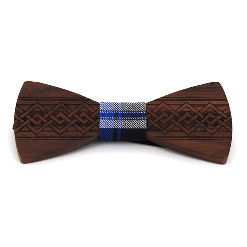 Interwoven Engraved Wooden Bow Tie