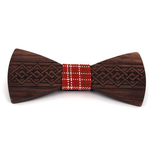 Interwoven Engraved Wooden Bow Tie