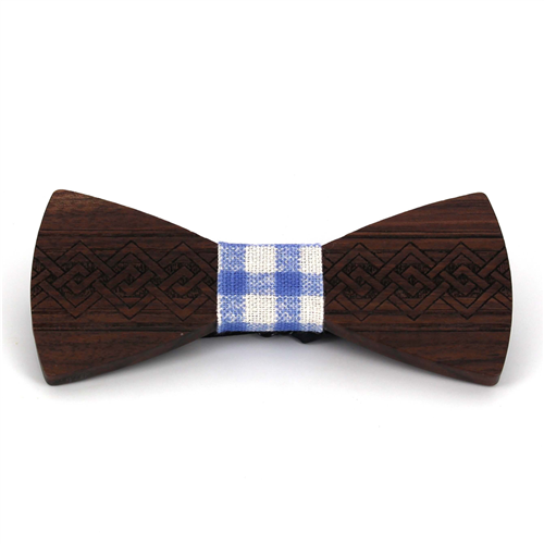 Interwoven Engraved Wooden Bow Tie