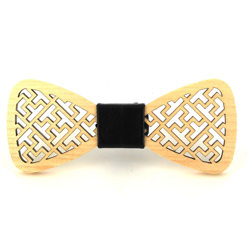 Hollow Wood Bow Tie with Designs