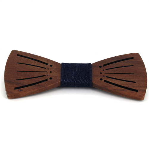 Hollow Striped Wooden Bow Tie