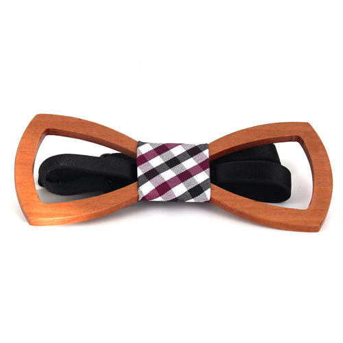 Rounded Hollow Wooden Bow Tie