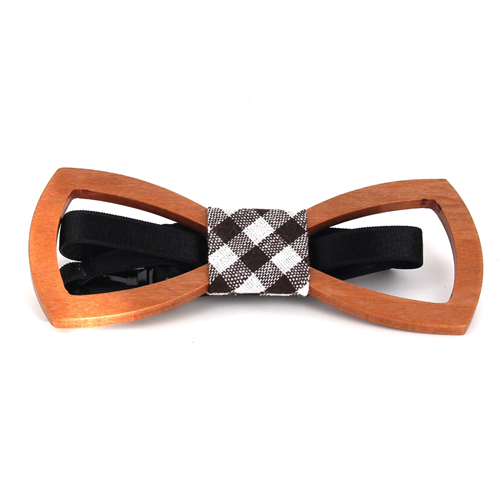Rounded Hollow Wooden Bow Tie