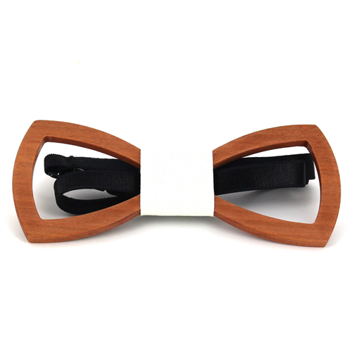 Hollow Rounded Wooden Bow Tie