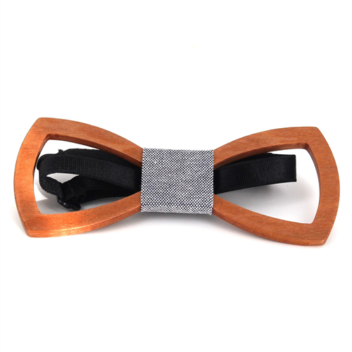 Rounded Hollow Wooden Bow Tie
