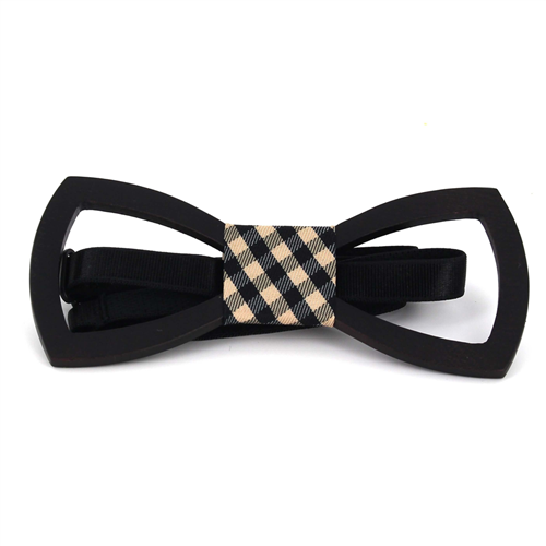 Rounded Hollow Wooden Bow Tie