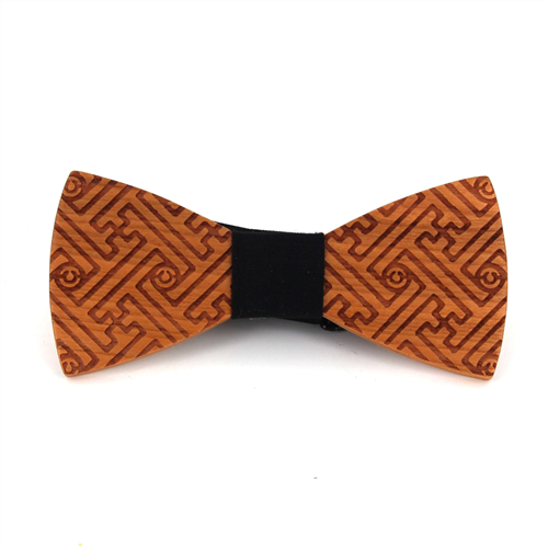 Labyrinth Wooden Bow Tie