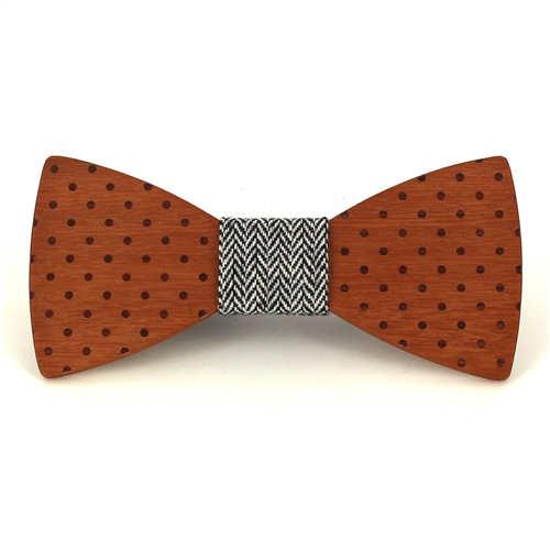 Polka Dot Wooden Bow Tie