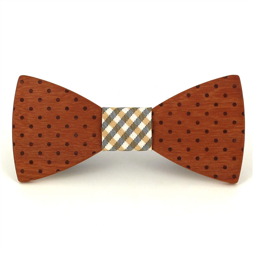 Polka Dot Wooden Bow Tie
