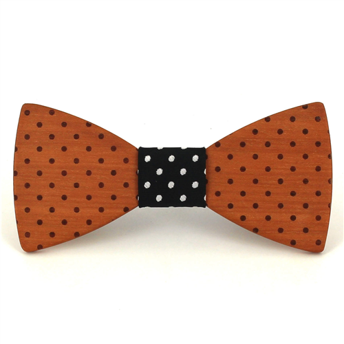 Polka Dot Wooden Bow Tie
