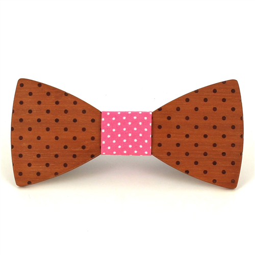 Polka Dot Wooden Bow Tie