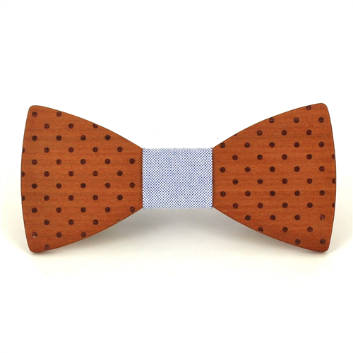 Polka Dot Wooden Bow Tie
