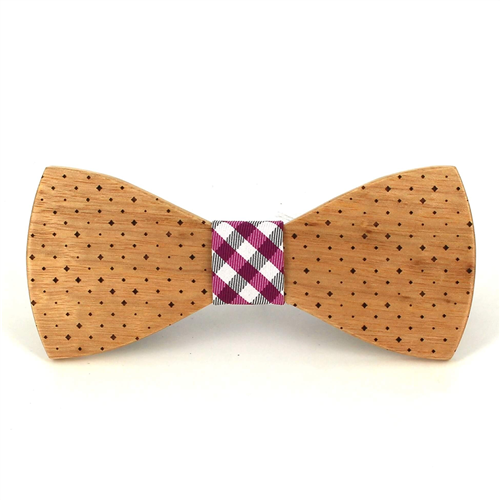 Polka Dot Wooden Bow Tie