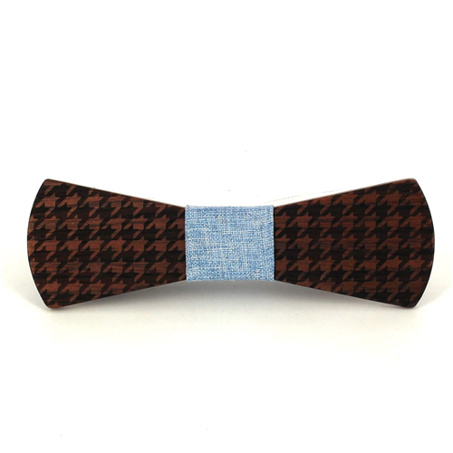 Houndstooth Wooden Bow Tie