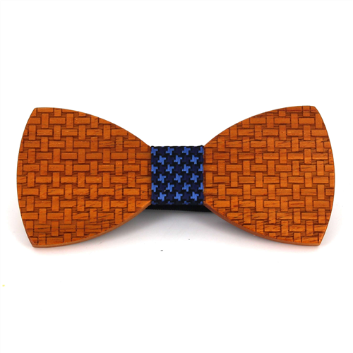 Grid Wooden Bow Tie