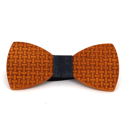 Grid Wooden Bow Tie