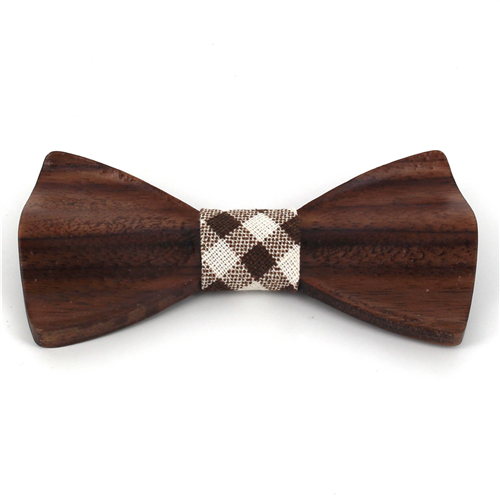 Textured Wooden Bow Tie