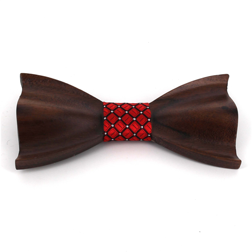 Textured Wooden Bow Tie