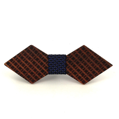 Diamond Checkered Wooden Bow Tie