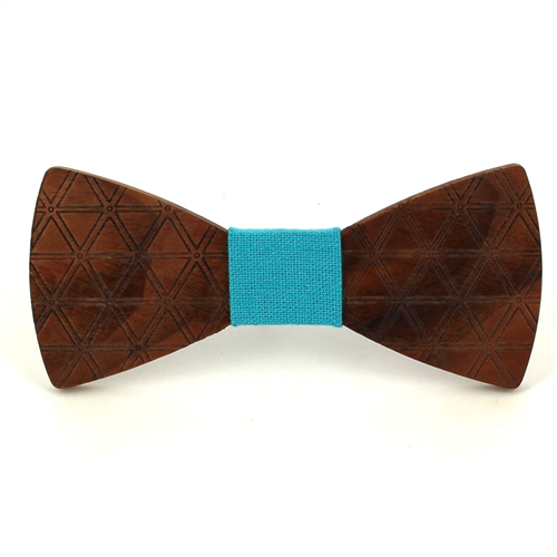 Diamond Pattern Wooden Bow Tie