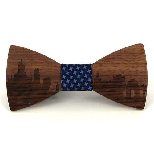 Skyline Madrid Wooden Bow Tie