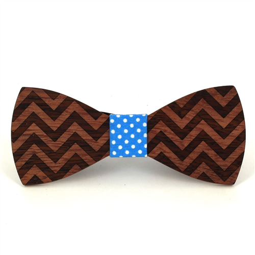 Zig Zag Wooden Bow Tie
