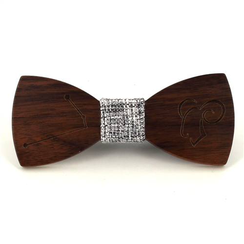 Zodiac Aries Wooden Bow Tie