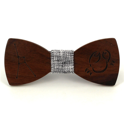 Zodiac Cancer Wooden Bow Tie