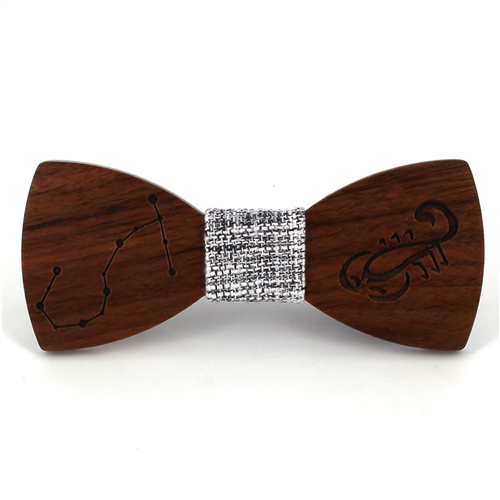 Scorpio Zodiac Wooden Bow Tie