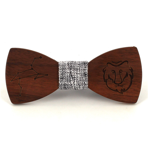 Leo Zodiac Wooden Bow Tie