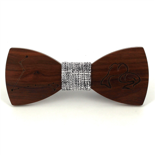 Pisces Zodiac Wooden Bow Tie