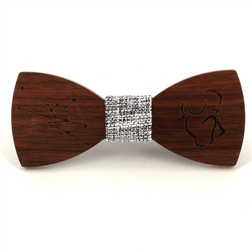 Zodiac Taurus Wooden Bow Tie