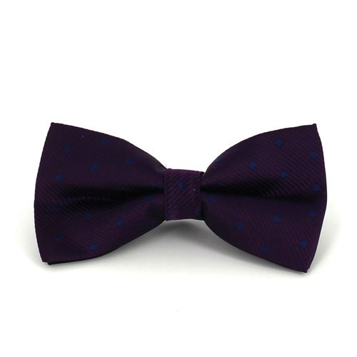 Purple Bow Tie with Blue Polka Dots