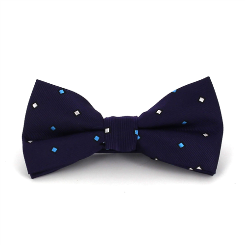 Purple Bow Tie with Square Dots