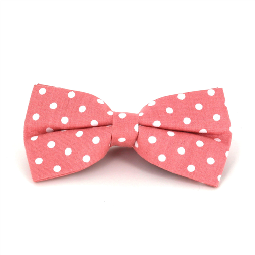 Orange Bow Tie with White Polka Dots