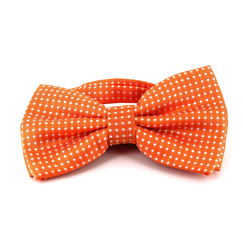 Orange Bow Tie with White Dots