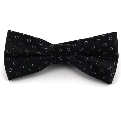 Black Bow Tie with Black Circles
