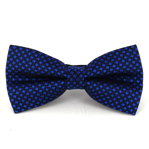Black Bow Tie with Blue Crosses