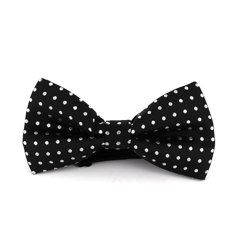 Black Bow Tie with White Polka Dots