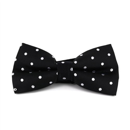 Black Bow Tie with White Polka Dots