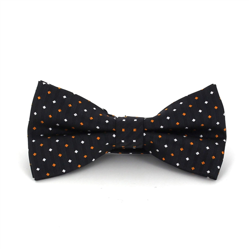 Black Bow Tie with Square Dots