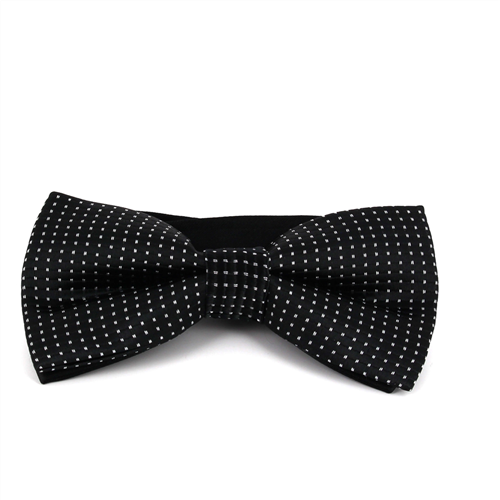 Black Bow Tie with Dots and Checks