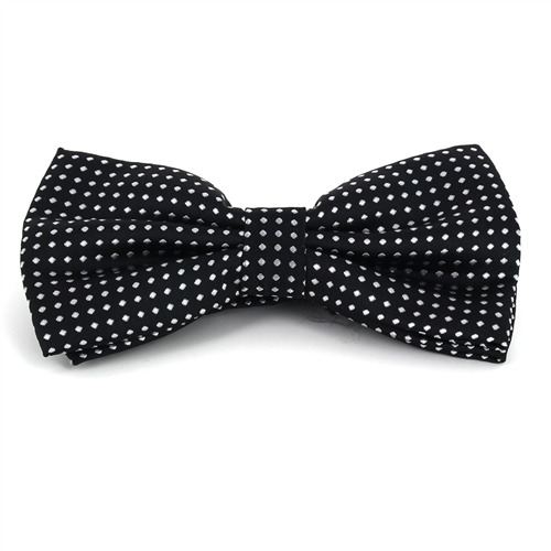 Black Bow Tie with White Dots
