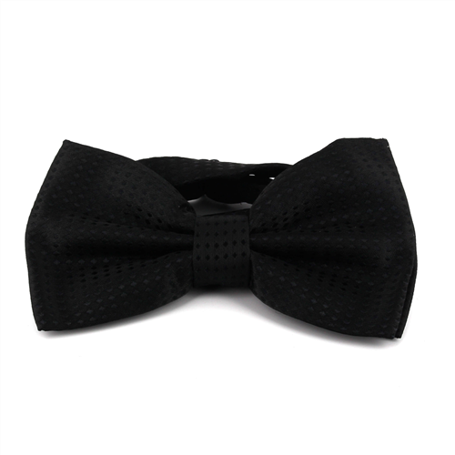 Black Bow Tie with Black Dots