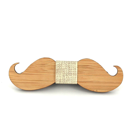 Bamboo Mustache Bow Tie for Kids