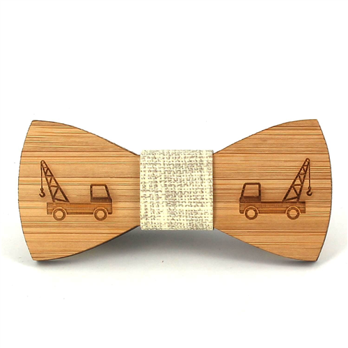Bamboo Crane Truck Bow Tie for Boys