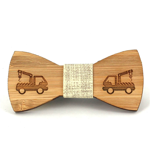 Bamboo Crane Truck Bow Tie for Boys